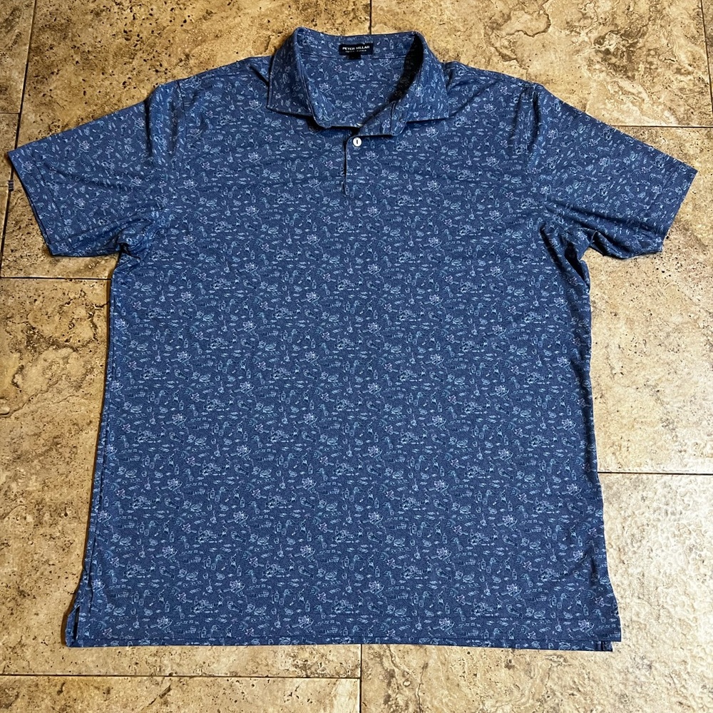 Peter Millar Crown Crafted Men's XL  Poker Night Performance Golf Polo ￼